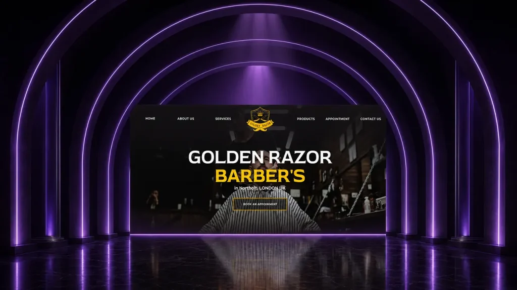 Golden Razor Barber web sitesi tasarımı
